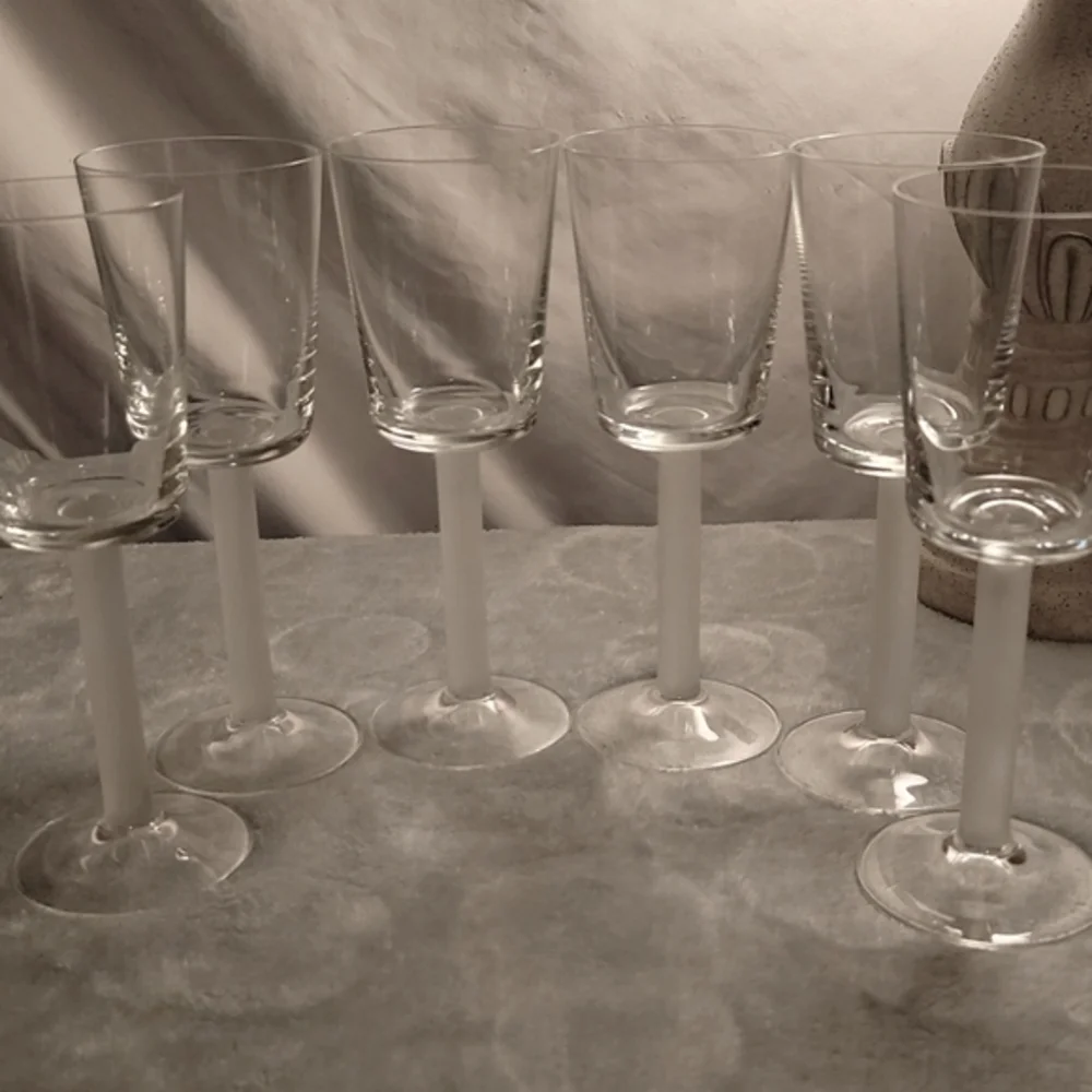 Mikasa Overture Satin wine glasses, set of 6, frosted stem, no cracks or chips - Picture 1 of 5